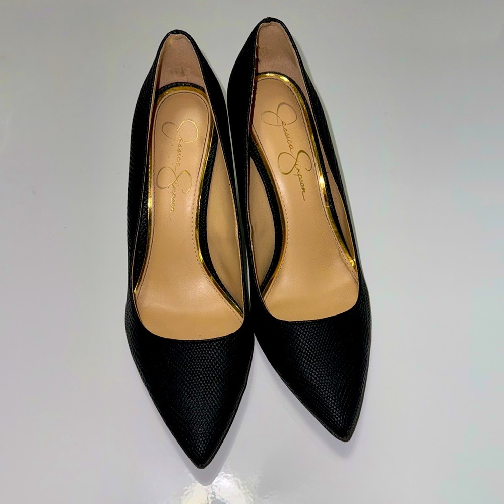 Jessica Simpson Black Snake Skin Heels